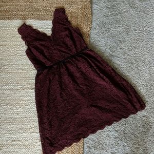 Burgundy Lace Holiday Dress